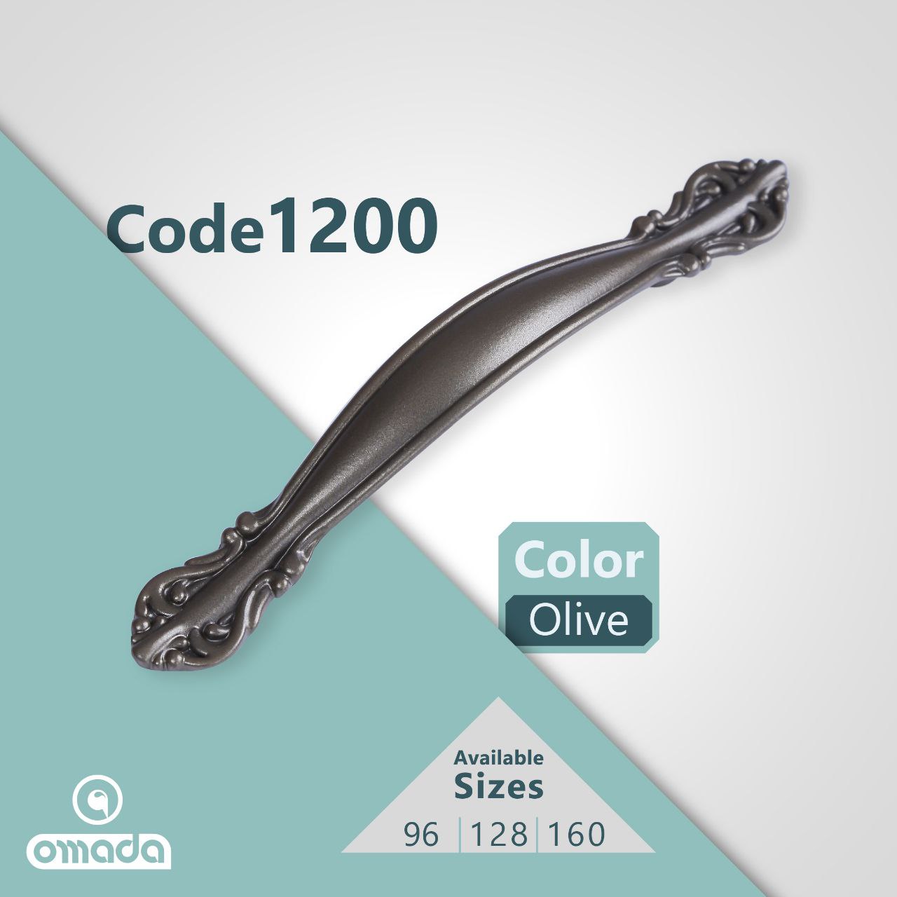 دستگیره کابینت دو پیچ کد 1200 گلدار/ زیتونی new