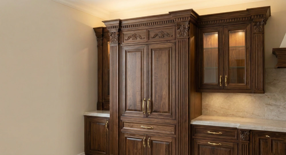 کابینت نئوکلاسیک تمام چوب