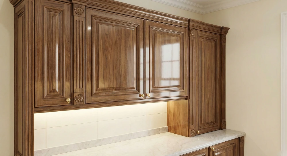 کابینت نئوکلاسیک روکش چوبی